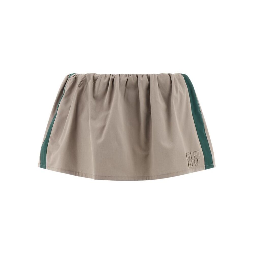 Miu Miu Gray Cotton Long Women's Skirt